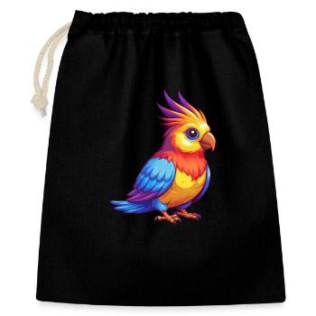 calopsitte coloré Kawaii personnage de dessin animé oiseau - Sac cadeau 40 x 50 cm - noir - Devant