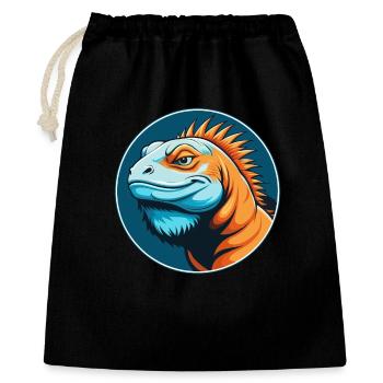 Iguana Cute Kawaii Cartoon Clipart Animal Pet Logo - Gift Bag 40 x 50 cm - black - Front