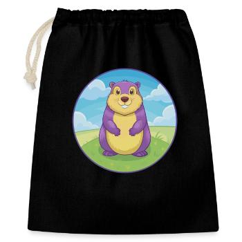 Marmot Cute Kawaii Cartoon Clipart Animal Pet - Gift Bag 40 x 50 cm - black - Front