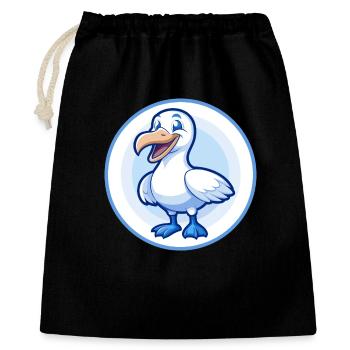 Albatross Blue Kawaii Cartoon Character Clipart - Gift Bag 40 x 50 cm - black - Front