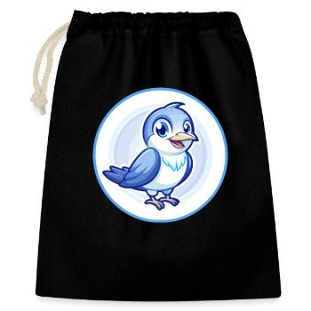 Cuckoo Bird Blue Kawaii Cartoon Character Clipart - Gift Bag 40 x 50 cm - black - Front