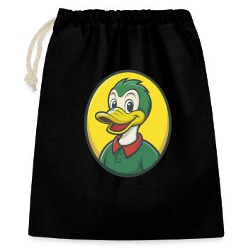 canard mignon kawaii dessin animé clipart animal de compagnie - Sac cadeau 40 x 50 cm - noir - Devant