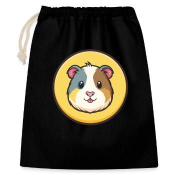 Cochon d’Inde Kawaii Dessin animé Personnage Visage d’animal - Sac cadeau 40 x 50 cm - noir - Devant