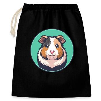 cochon d’Inde Kawaii dessin animé personnage visage d’animal - Sac cadeau 40 x 50 cm - noir - Devant