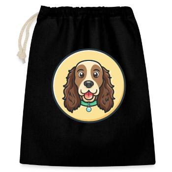 Épagneul des champs Chien Race Dessin animé Kawaii Clipart Animal de compagnie - Sac cadeau 40 x 50 cm - noir - Devant