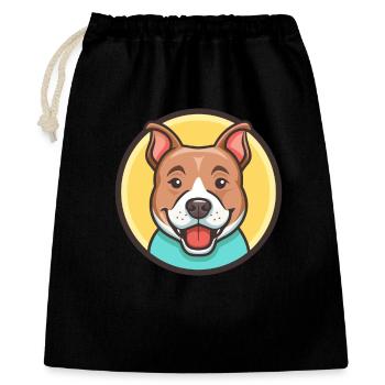 Pitbull Chien Race Dessin Animé Personnage Kawaii Clipart - Sac cadeau 40 x 50 cm - noir - Devant