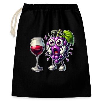 Funny wine grape design - Gift Bag 40 x 50 cm - black - Front
