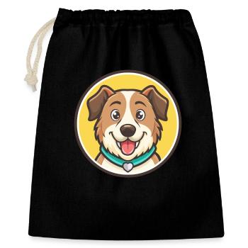 Slovensky Kopov Hunderasse Cartoon Kawaii Clipart - Geschenkbeutel aus Baumwolle (40 x 50 cm) - Schwarz - Vorne