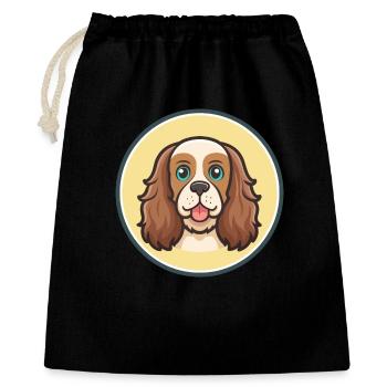 Sussex Spaniel Chien Race Dessin animé Kawaii Clipart - Sac cadeau 40 x 50 cm - noir - Devant