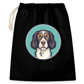 Auvergne Pointing Dog Rasse Cartoon Kawaii Clipart - Geschenkbeutel aus Baumwolle (40 x 50 cm) - Schwarz - Vorne
