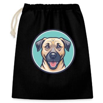 Black Mouth Cur Dog Breed Cartoon Kawaii Clipart - Gift Bag 40 x 50 cm - black - Front