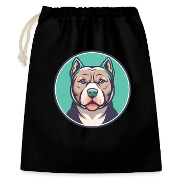 Pitbull Chien Race Dessin Animé Personnage Kawaii Clipart - Sac cadeau 40 x 50 cm - noir - Devant