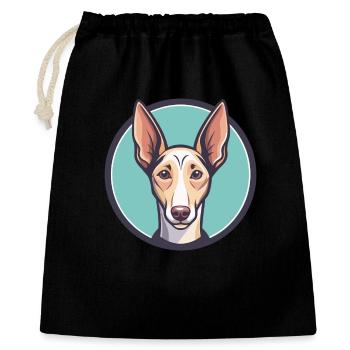 Podenco Andaluz Dog Breed Cartoon Kawaii Clipart - Gift Bag 40 x 50 cm - black - Front