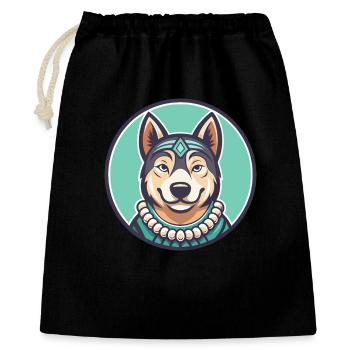 Polynesian Dog Breed Cartoon Kawaii Clipart Animal - Gift Bag 40 x 50 cm - black - Front
