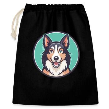 Slovensky Kopov Hunderasse Cartoon Kawaii Clipart - Geschenkbeutel aus Baumwolle (40 x 50 cm) - Schwarz - Vorne