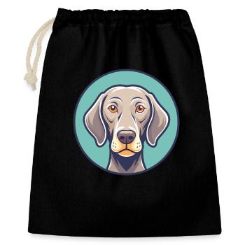 Weimaraner Hund Rasse Cartoon Kawaii Clipart Tier - Geschenkbeutel aus Baumwolle (40 x 50 cm) - Schwarz - Vorne