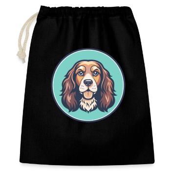 Sussex Spaniel Chien Race Dessin animé Kawaii Clipart - Sac cadeau 40 x 50 cm - noir - Devant