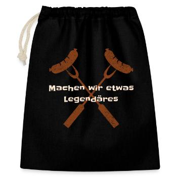 machen wir etwas legendares - Geschenkbeutel aus Baumwolle (40 x 50 cm) - Schwarz - Vorne
