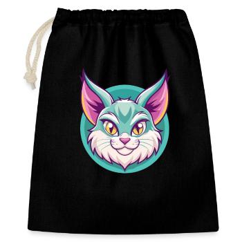 Pixie Bob Cat Breed Cartoon Kawaii Animal Pet - Gift Bag 40 x 50 cm - black - Front