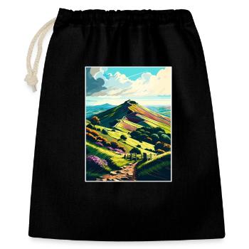 Malvern Hills Aonb Reise Poster Postkarte Malerei - Geschenkbeutel aus Baumwolle (40 x 50 cm) - Schwarz - Vorne