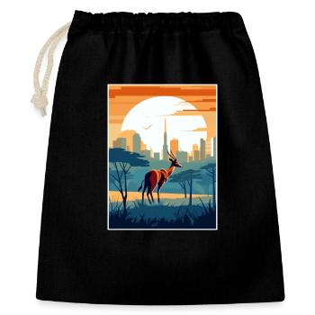 Nairobi Kenia Reise Poster Souvenir Malerei WPA - Geschenkbeutel aus Baumwolle (40 x 50 cm) - Schwarz - Vorne