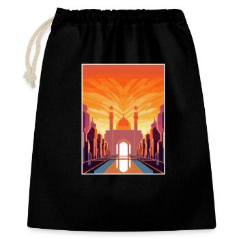 Marrakesch Marokko Reise Poster Souvenir Farbe WPA - Geschenkbeutel aus Baumwolle (40 x 50 cm) - Schwarz - Vorne