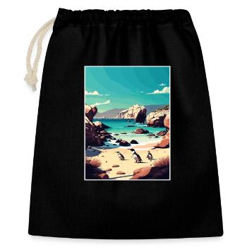 Boulder Beach South Africa Travel Poster Souvenir - Gift Bag 40 x 50 cm - black - Front
