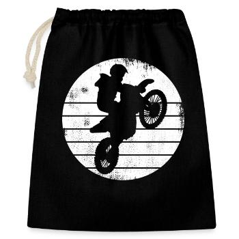 Dessin de pilote de motocross - Sac cadeau 40 x 50 cm - noir - Devant