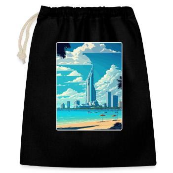 Pattaya Thailand Thai Reise Poster Souvenir WPA - Geschenkbeutel aus Baumwolle (40 x 50 cm) - Schwarz - Vorne