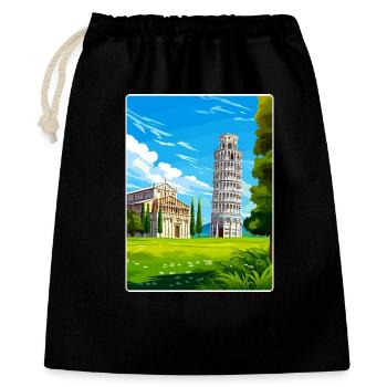 Pise Italie Affiche de voyage Souvenir Carte Postale Peinture - Sac cadeau 40 x 50 cm - noir - Devant