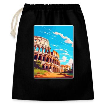 Rome Italie Affiche de voyage Souvenir Carte Postale Peinture - Sac cadeau 40 x 50 cm - noir - Devant