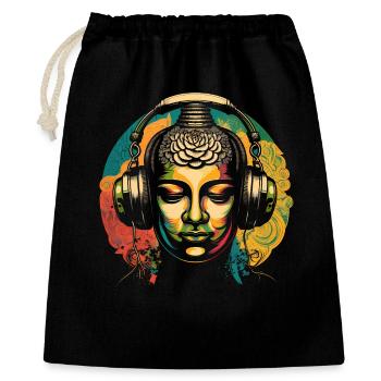 Buddha - Geschenkbeutel aus Baumwolle (40 x 50 cm) - Schwarz - Vorne