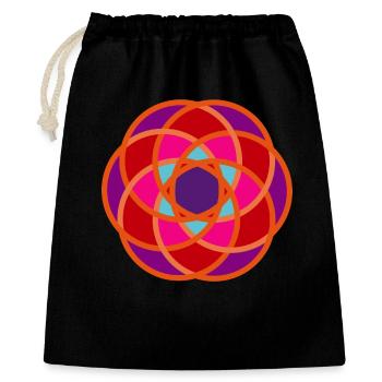 Energie Blüte Yoga Meditation Indien Mandala rot - Geschenkbeutel aus Baumwolle (40 x 50 cm) - Schwarz - Vorne