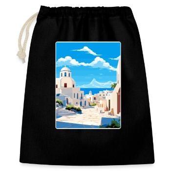 Kos Grèce Affiche de voyage Souvenir Carte Postale Peinture - Sac cadeau 40 x 50 cm - noir - Devant