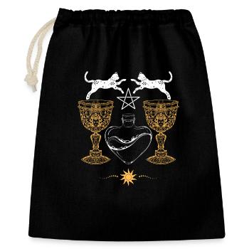 Chats jumeaux Cœur de Calice Mystique - Sac cadeau 40 x 50 cm - noir - Devant
