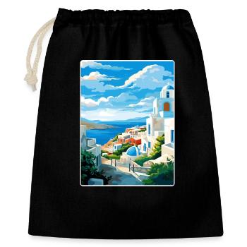 Milos Grèce Affiche de voyage Souvenir Carte Postale Peinture - Sac cadeau 40 x 50 cm - noir - Devant