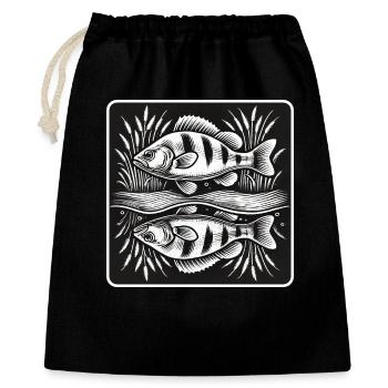 Barsch Fisch Angel Design - Geschenkbeutel aus Baumwolle (40 x 50 cm) - Schwarz - Vorne