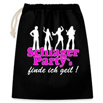 Schlager Party , Schlager Musik , FINDE ICH GEIL - Sac cadeau 40 x 50 cm - noir - Devant