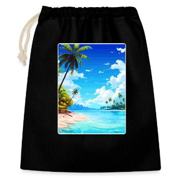 Malediven Süd Aisa Vintage Reiseposter Souvenir - Geschenkbeutel aus Baumwolle (40 x 50 cm) - Schwarz - Vorne