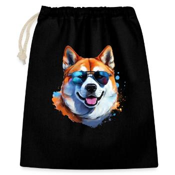Akita Inu with sunglasses - Gift Bag 40 x 50 cm - black - Front