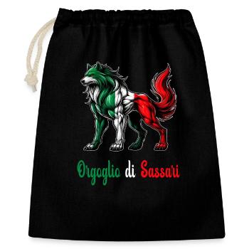 Le drapeau italien Fierté de Sassari - Sac cadeau 40 x 50 cm - noir - Devant
