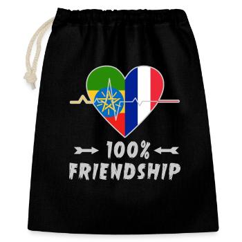 Ethiopia and France 100% friendship - Gift Bag 40 x 50 cm - black - Front