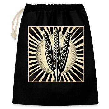 3 grain ears of wheat - Gift Bag 40 x 50 cm - black - Front