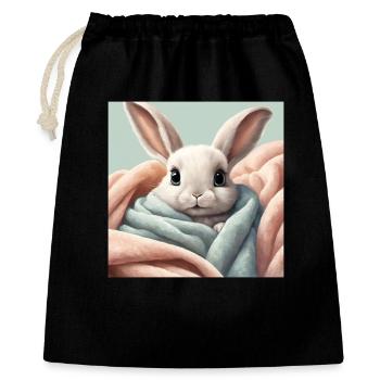 süßer Hase Poster, Baby, Kind, Säugling - Geschenkbeutel aus Baumwolle (40 x 50 cm) - Schwarz - Vorne