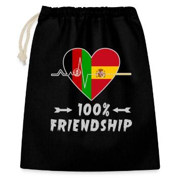L'Afghanistan et l'Espagne : amitié à 100 % - Sac cadeau 40 x 50 cm - noir - Devant