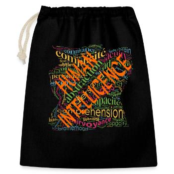 Human Intelligence nuage - Sac cadeau 40 x 50 cm - noir - Devant