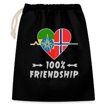 Ethiopia and Norway 100% friendship - Gift Bag 40 x 50 cm - black - Front