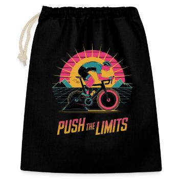 Perfekt zum Radfahren und Indoor-Training - Geschenkbeutel aus Baumwolle (40 x 50 cm) - Schwarz - Vorne