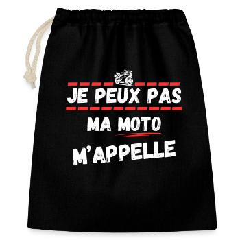 Je peux pas j'ai moto - Sac cadeau 40 x 50 cm - noir - Devant