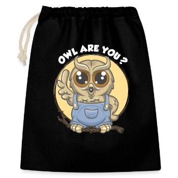 Owl are you ? - Sac cadeau 40 x 50 cm - noir - Devant